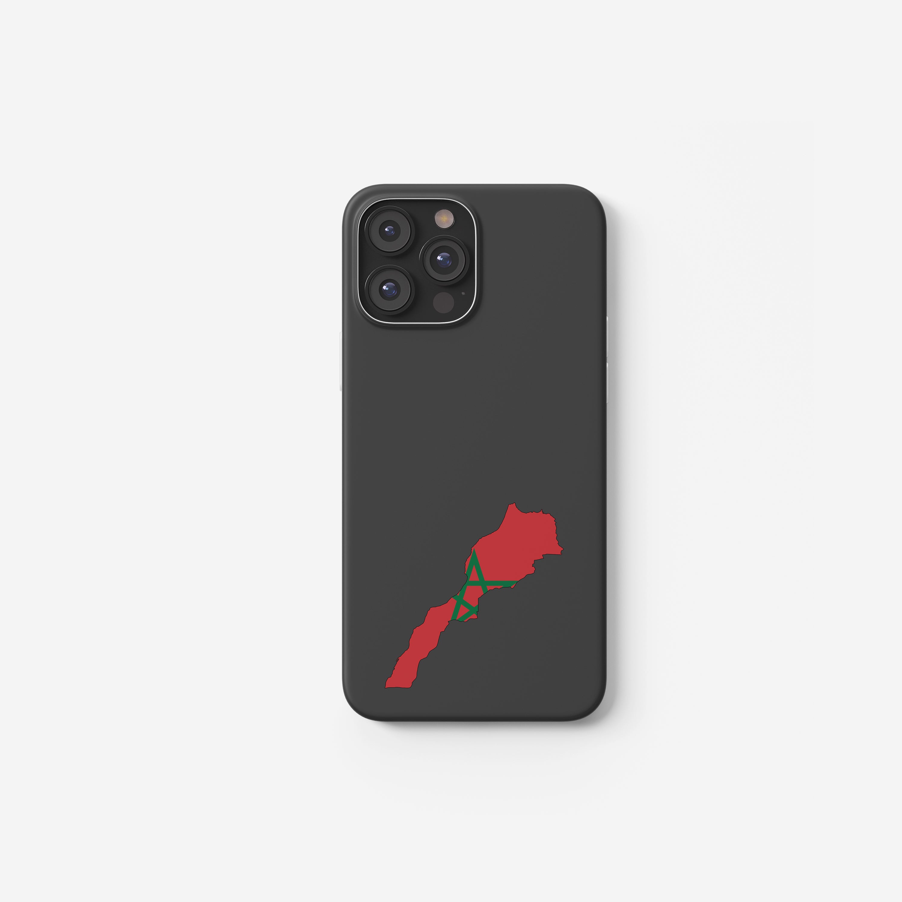 Marokko Handyhülle mit Länderkarte & Nationalwappen – personalisierbar