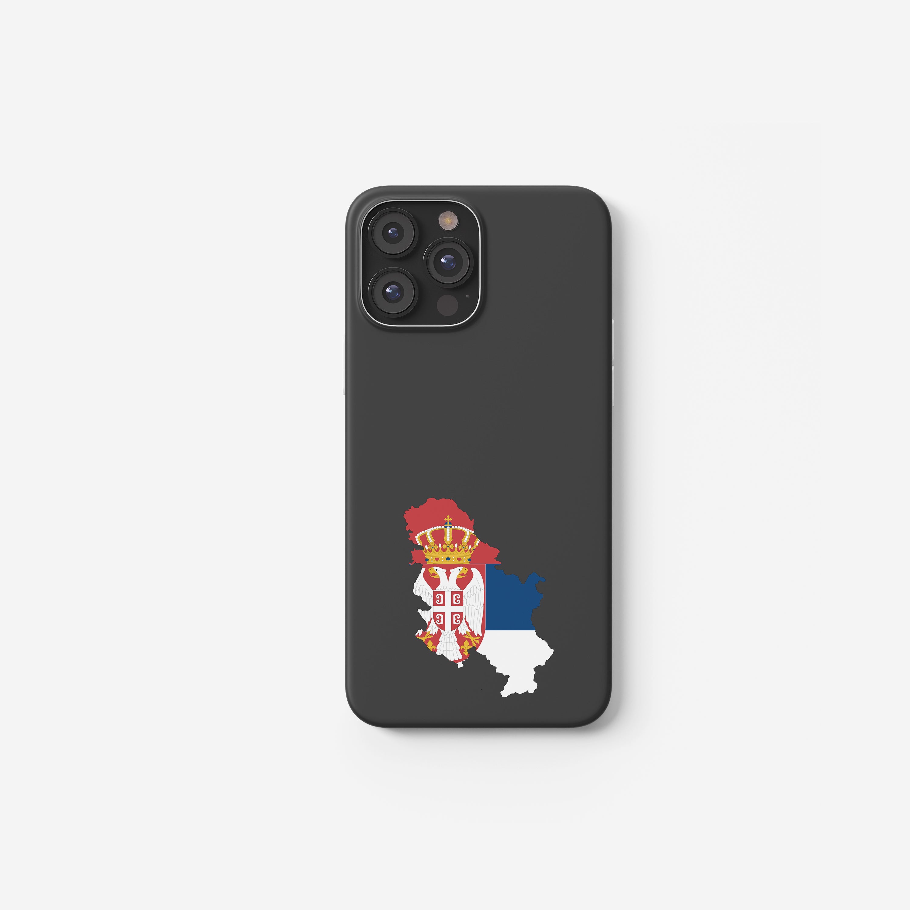 Handyhülle Serbien mit Länderkarte & Nationalwappen – personalisierbar & stilvoll