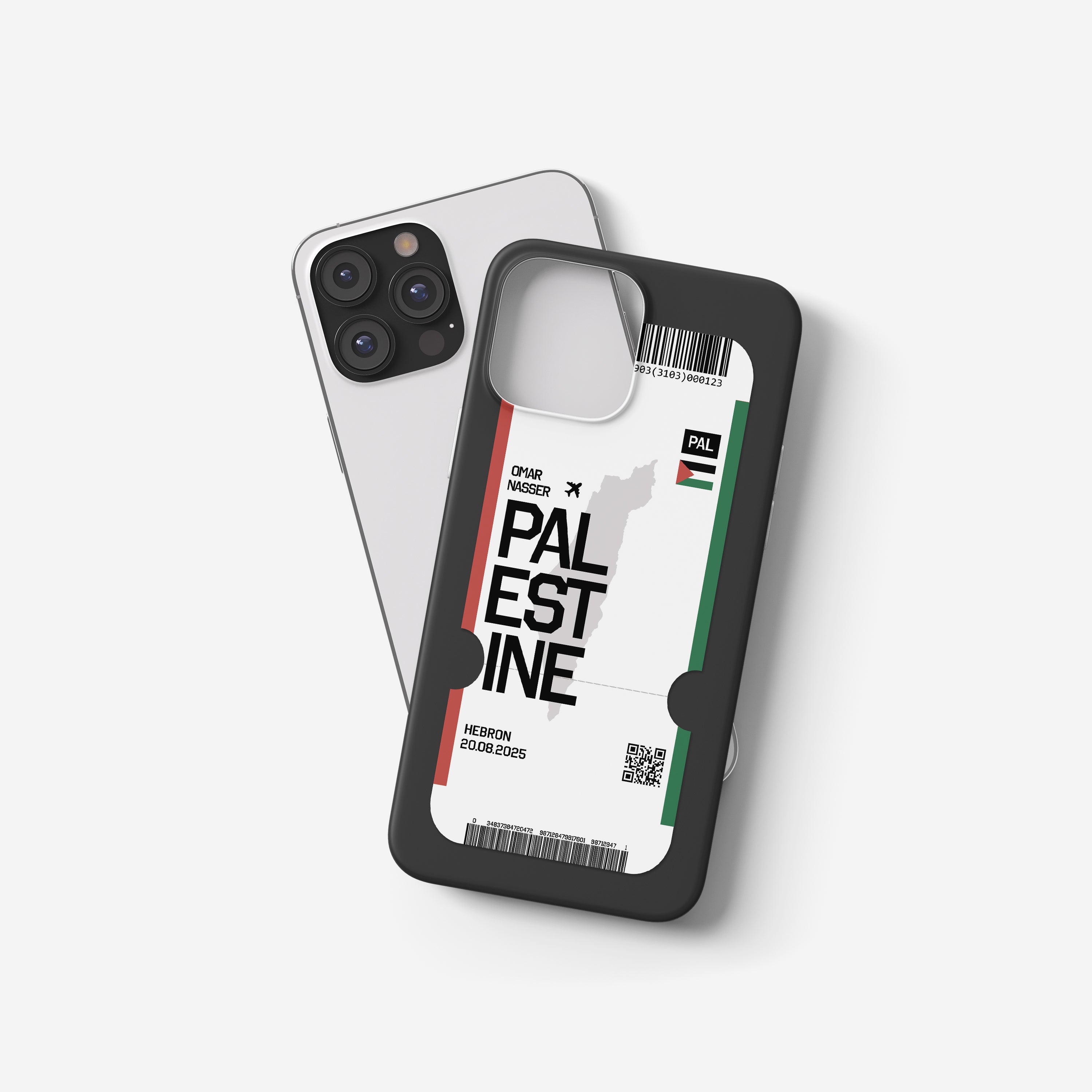 Palästina Handyhülle im Flugticket Design