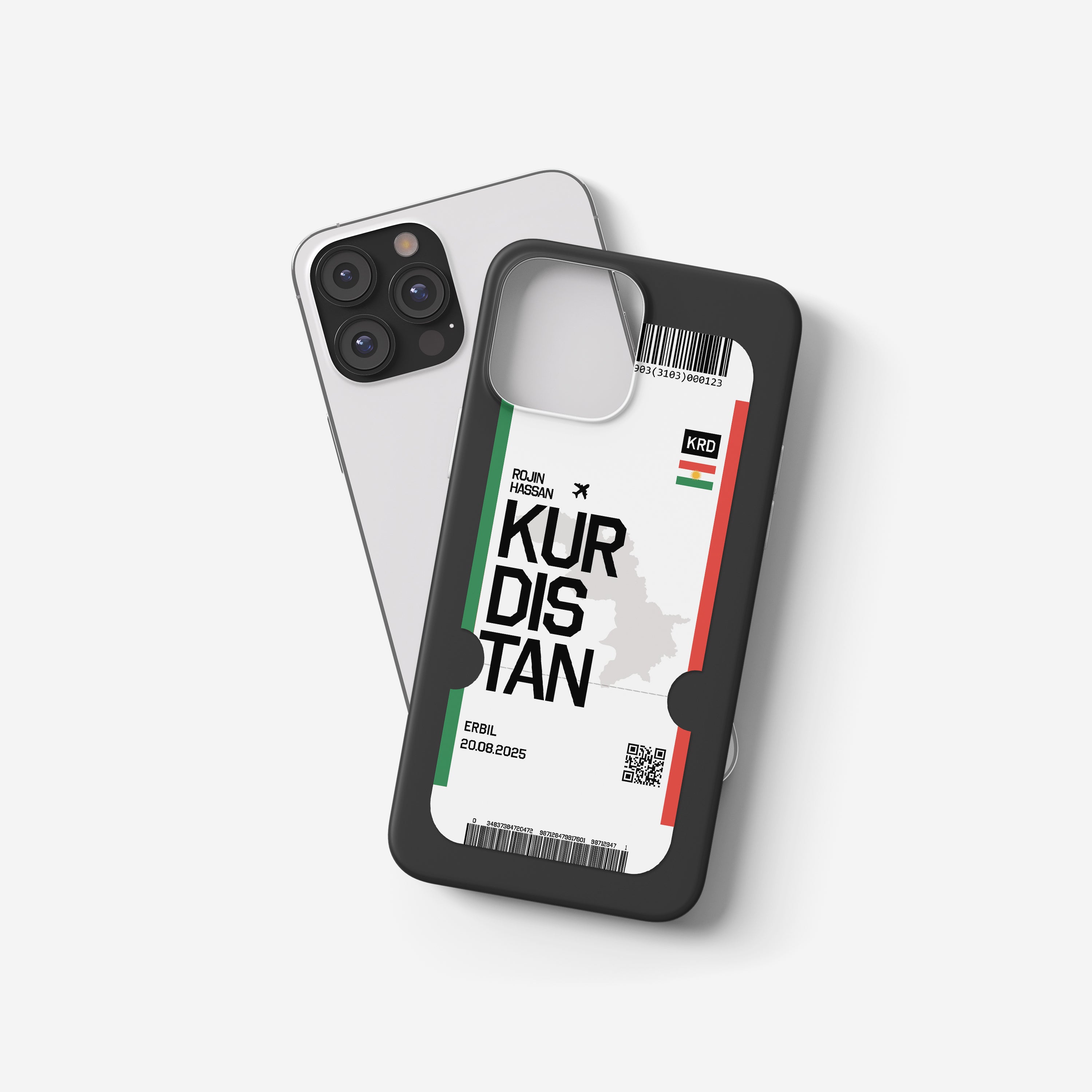 Kurdistan Handyhülle im Flugticket-Design