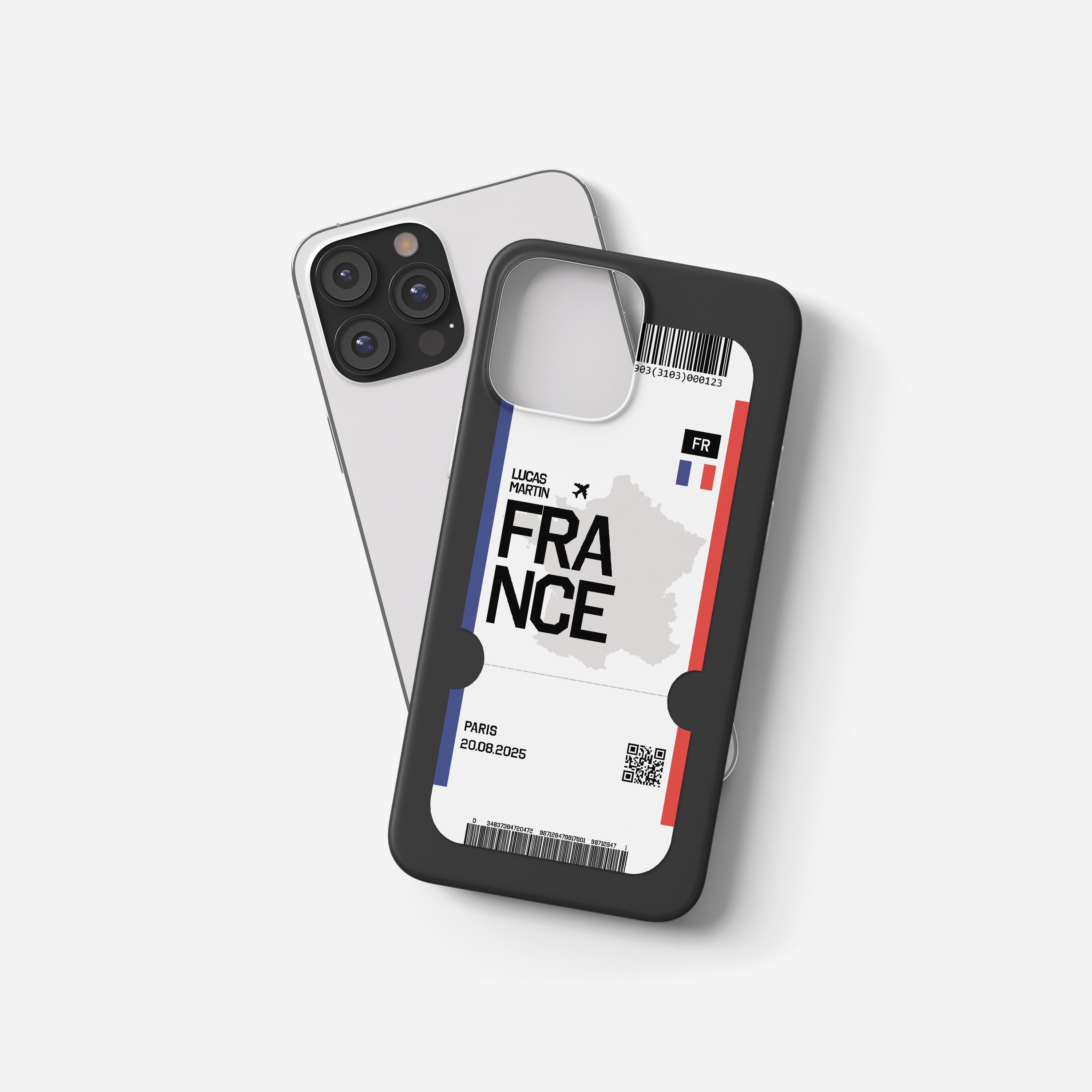 Frankreich Handyhülle im Flugticket-Design
