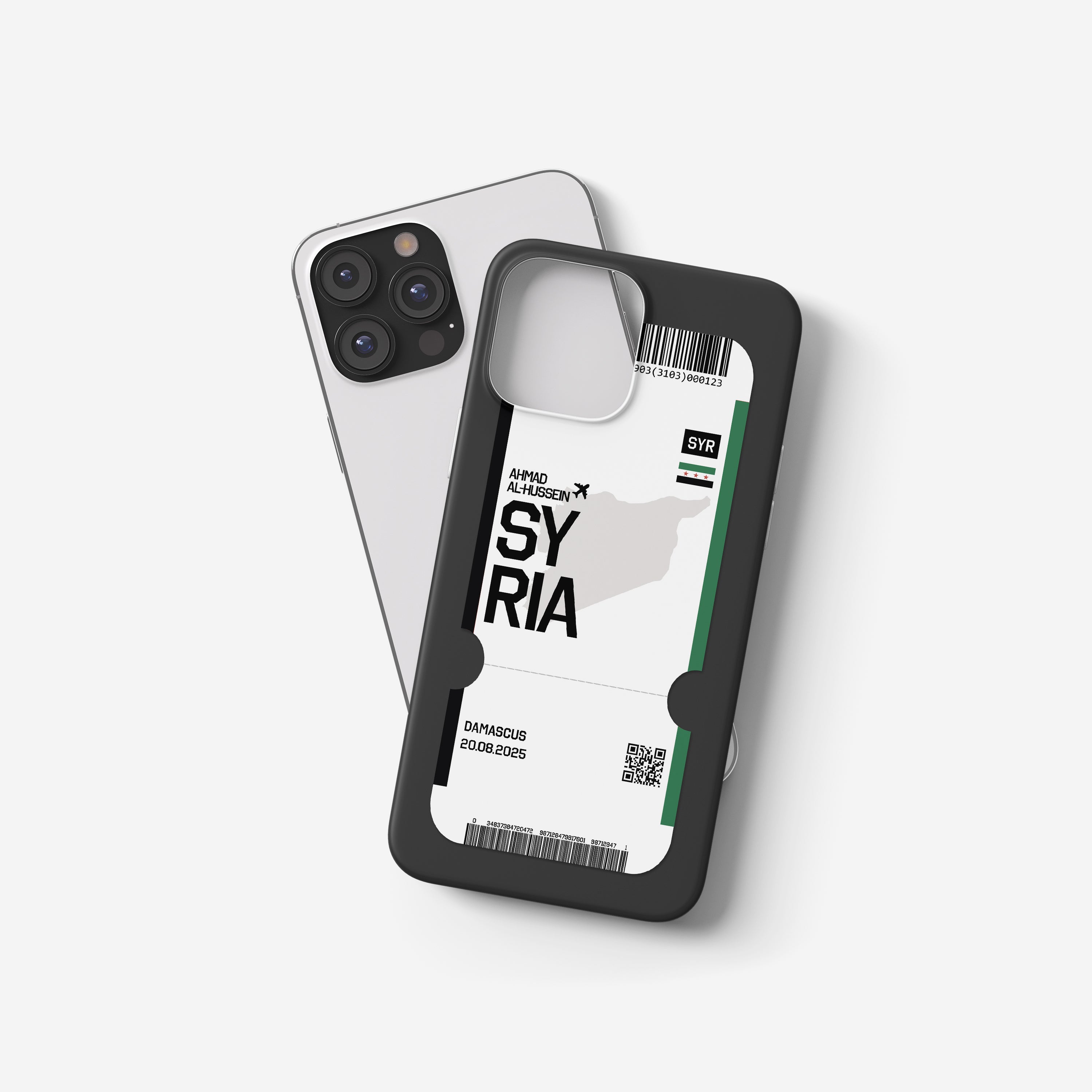 Syrien Handyhülle im Flugticket-Design