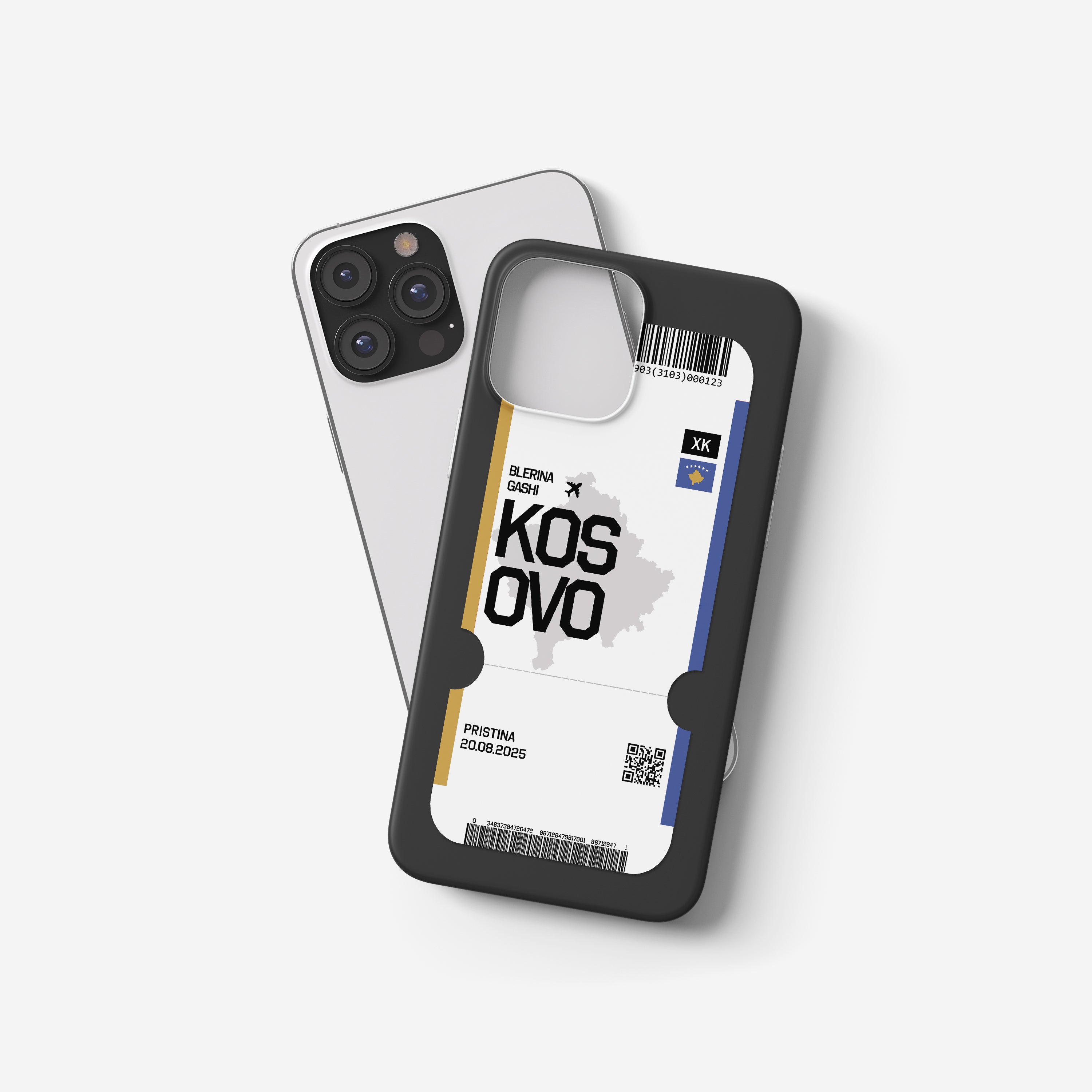 Kosovo Handyhülle im Flugticket-Design