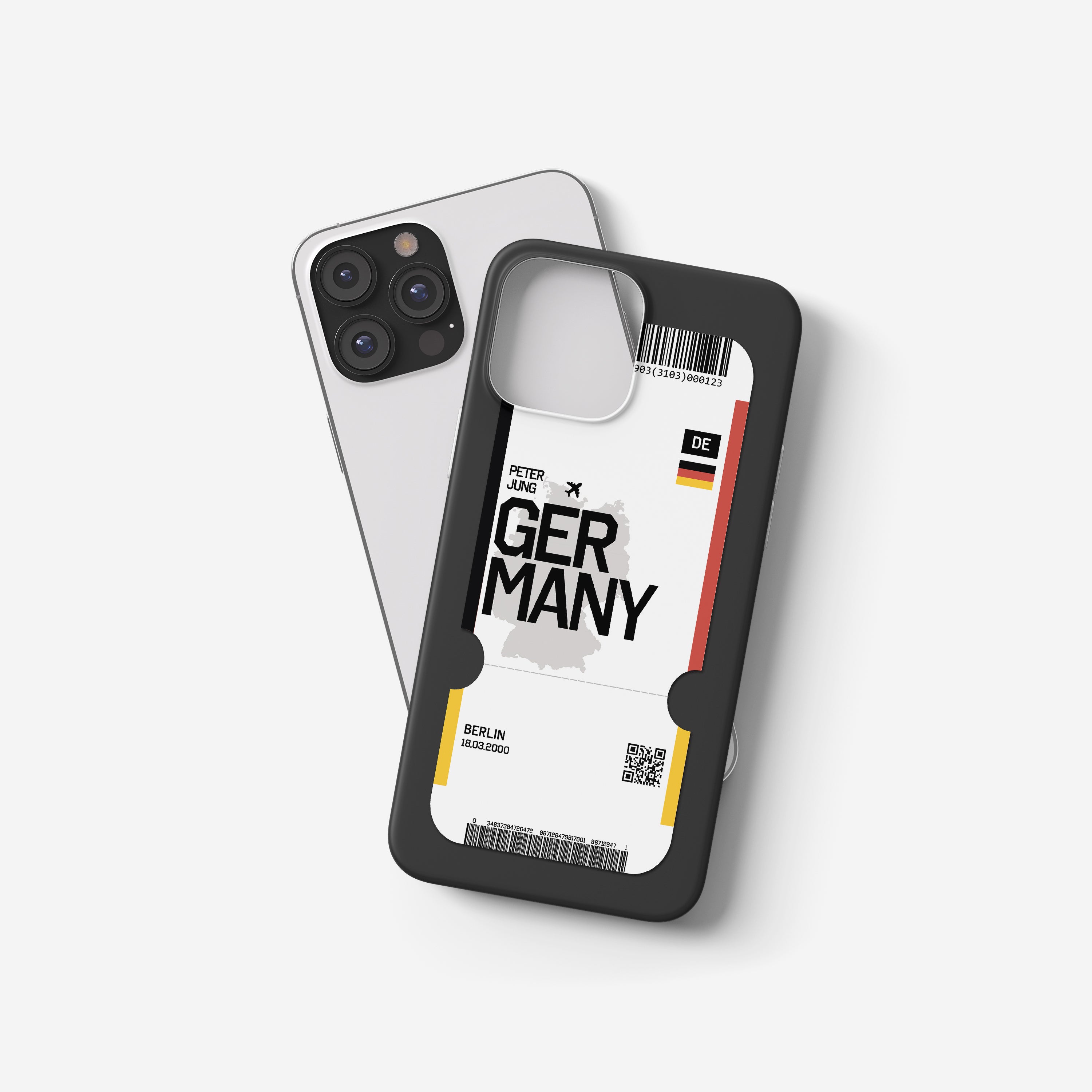 Deutschland Handyhülle im Flugticket-Design