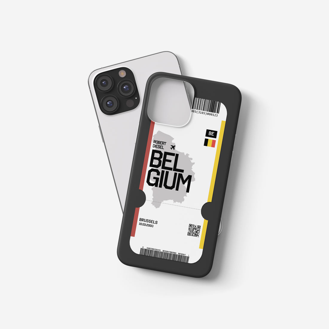 Belgien Handyhülle im Flugticket-Design