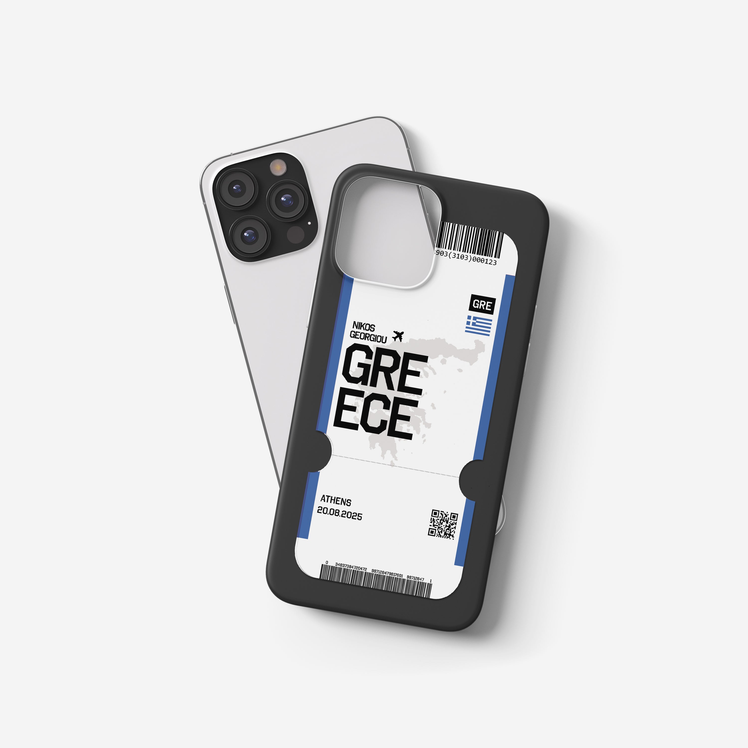 Griechenland Handyhülle im Flugticket-Design