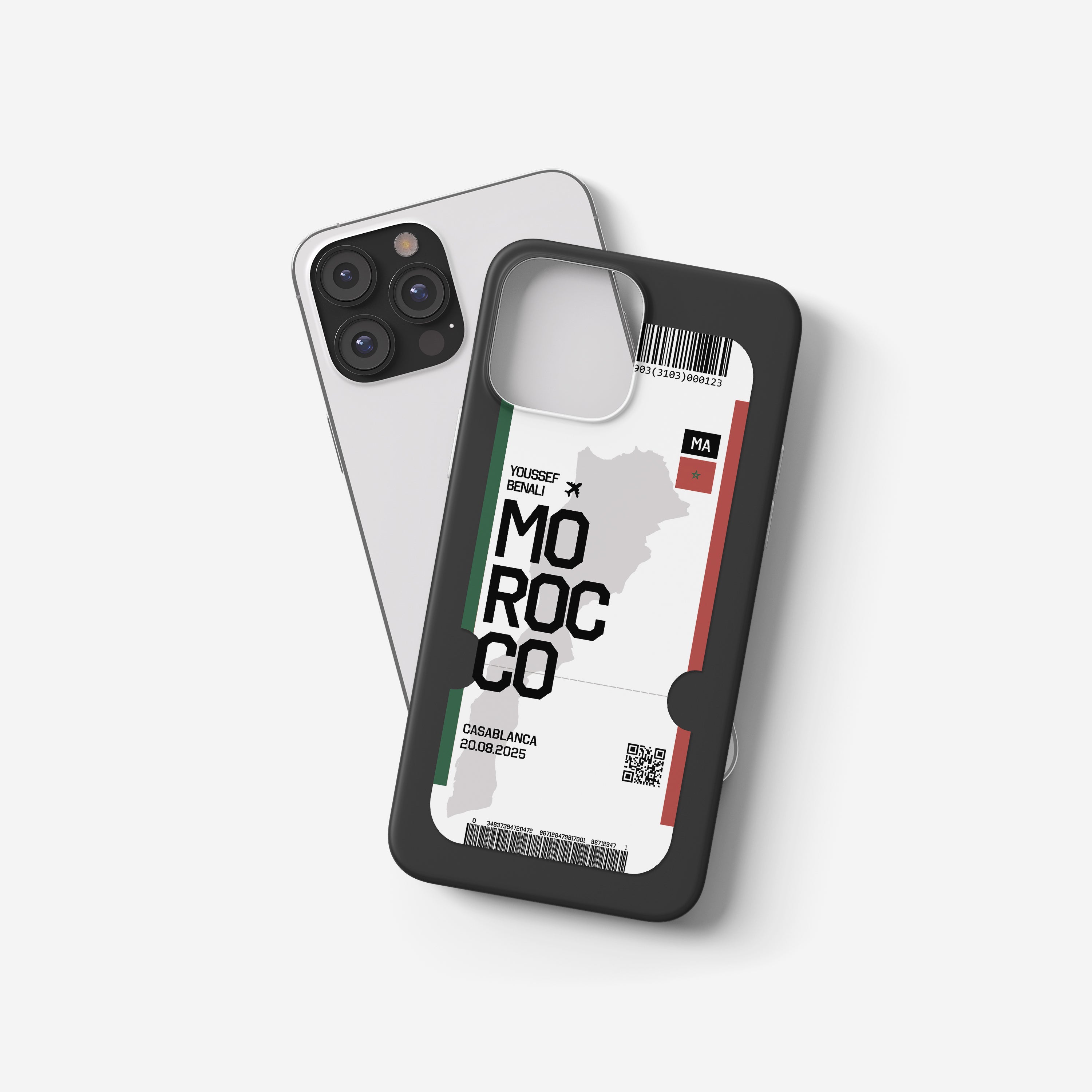 Marokko Handyhülle im Flugticket-Design