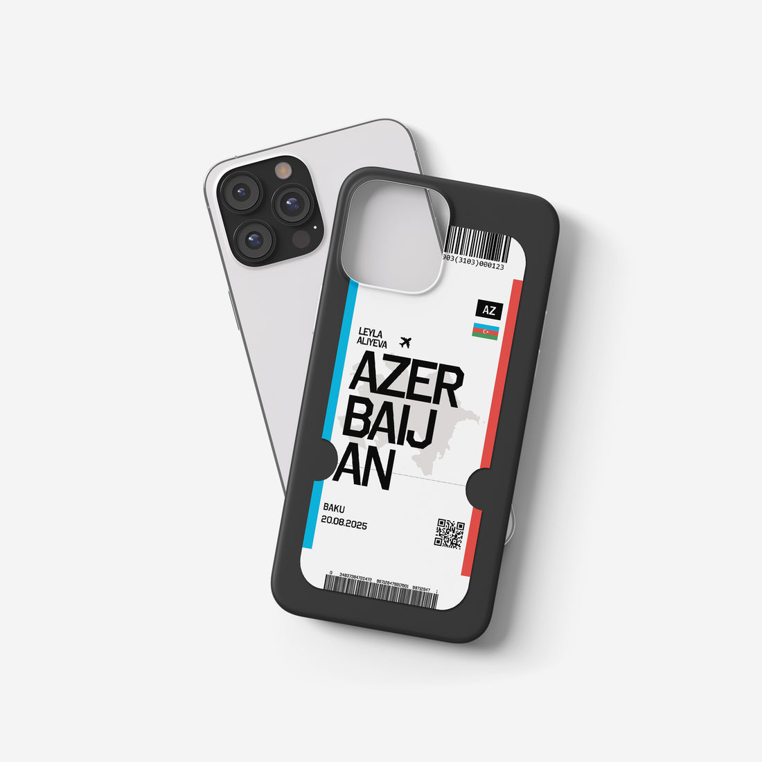 Aserbaidschan Handyhülle im Flugticket-Design