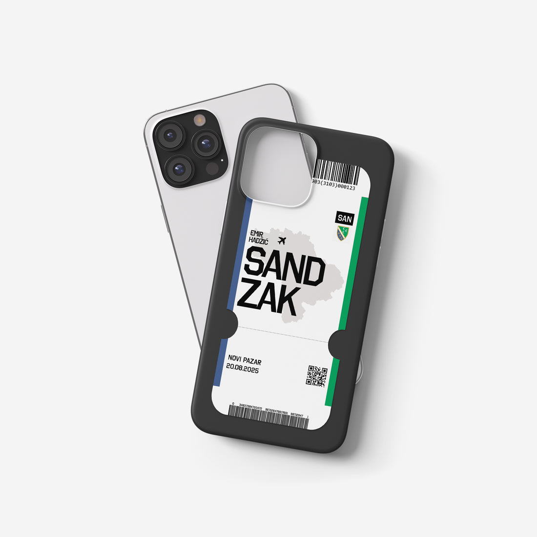 Sandžak Handyhülle im Flugticket-Design