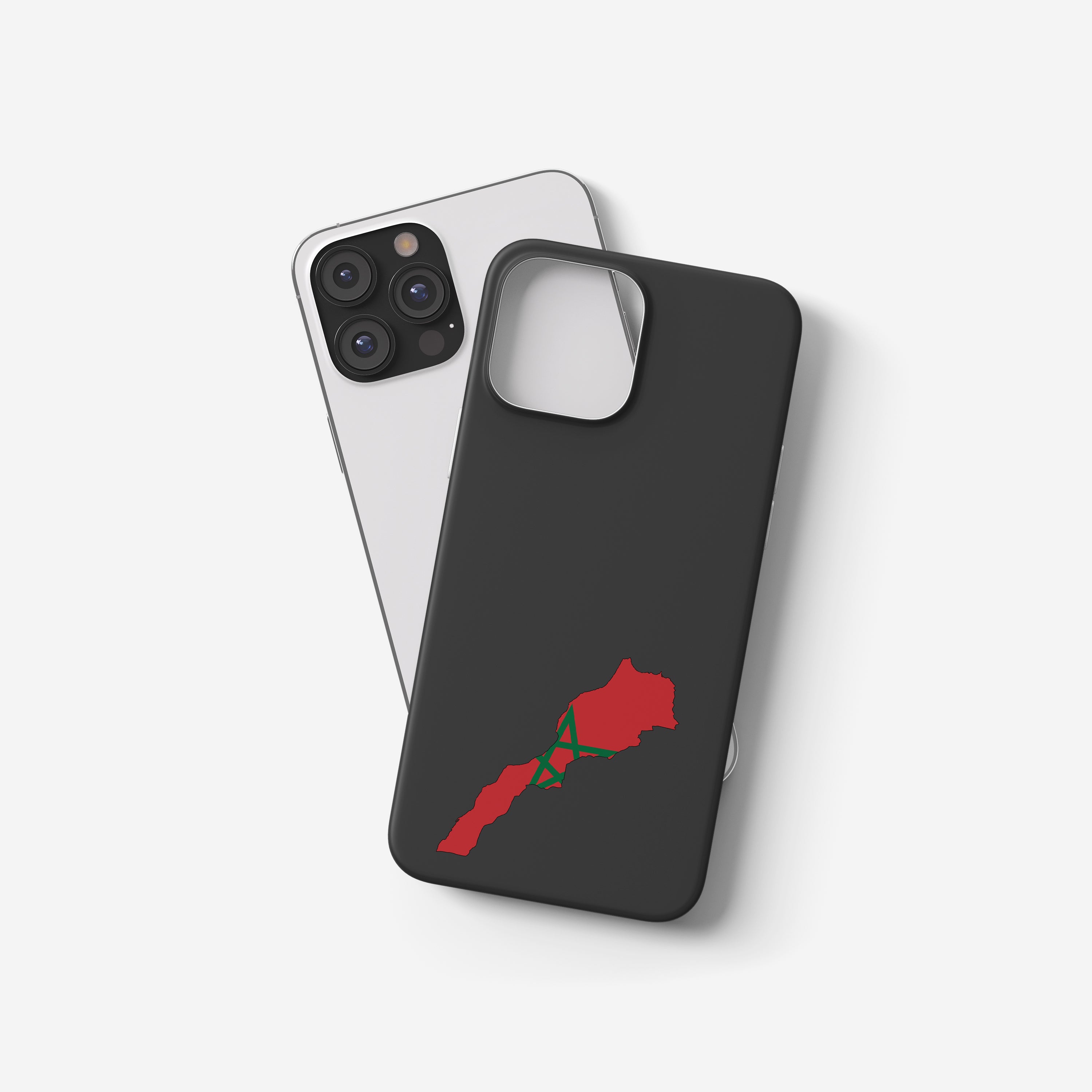 Marokko Handyhülle mit Länderkarte & Nationalwappen – personalisierbar