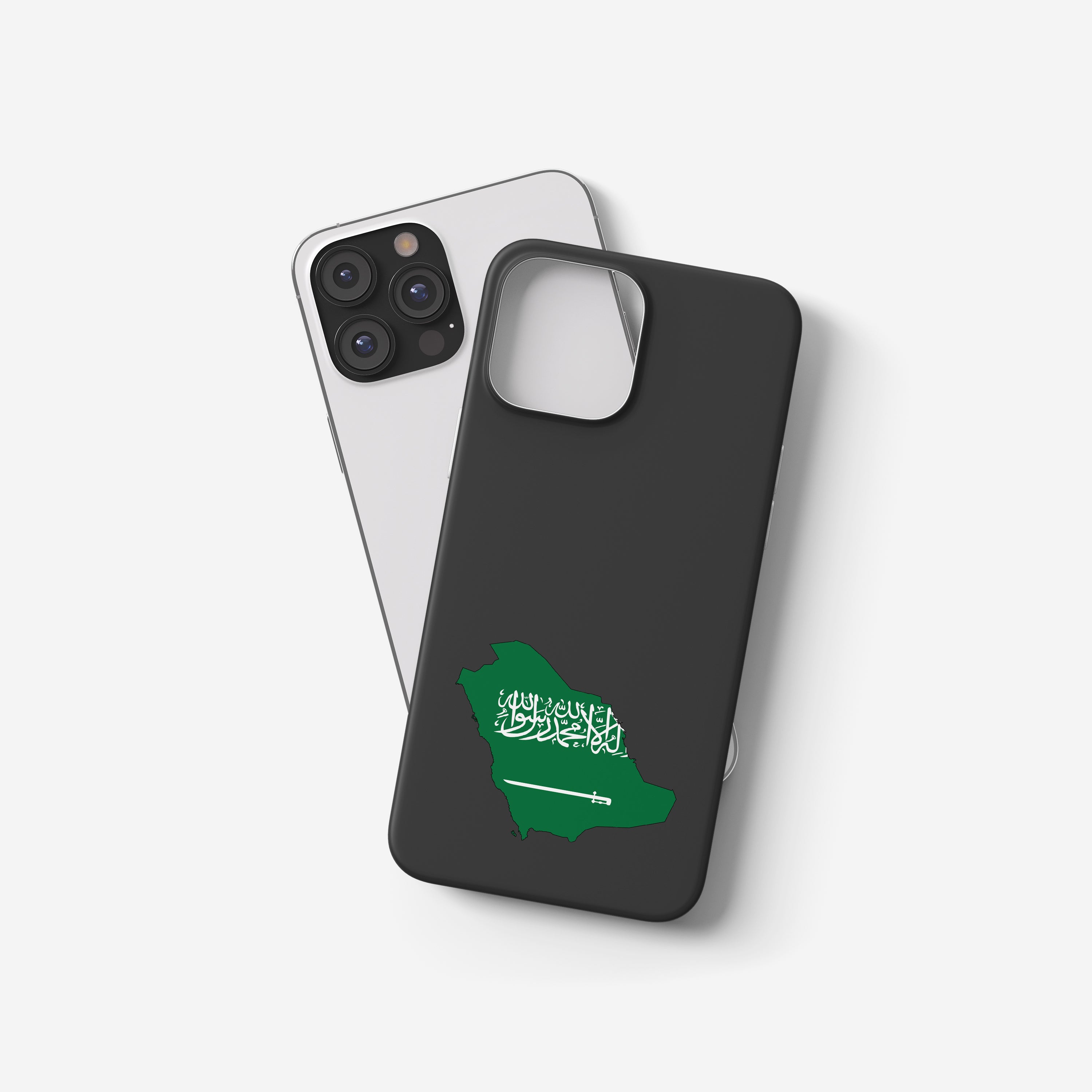 Saudi-Arabien Handyhülle mit Länderkarte & Nationalwappen – personalisiert & stilvoll