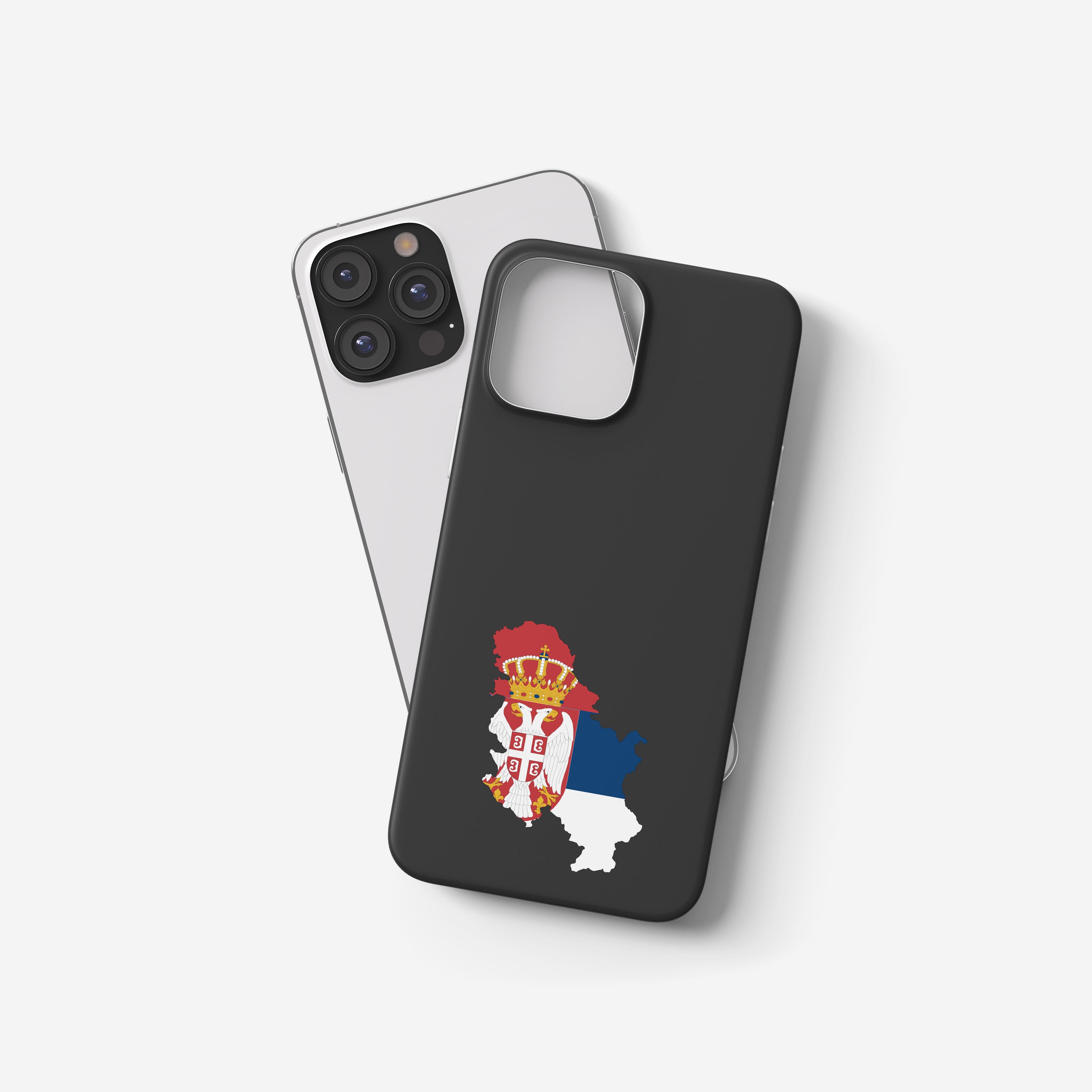 Handyhülle Serbien mit Länderkarte & Nationalwappen – personalisierbar & stilvoll