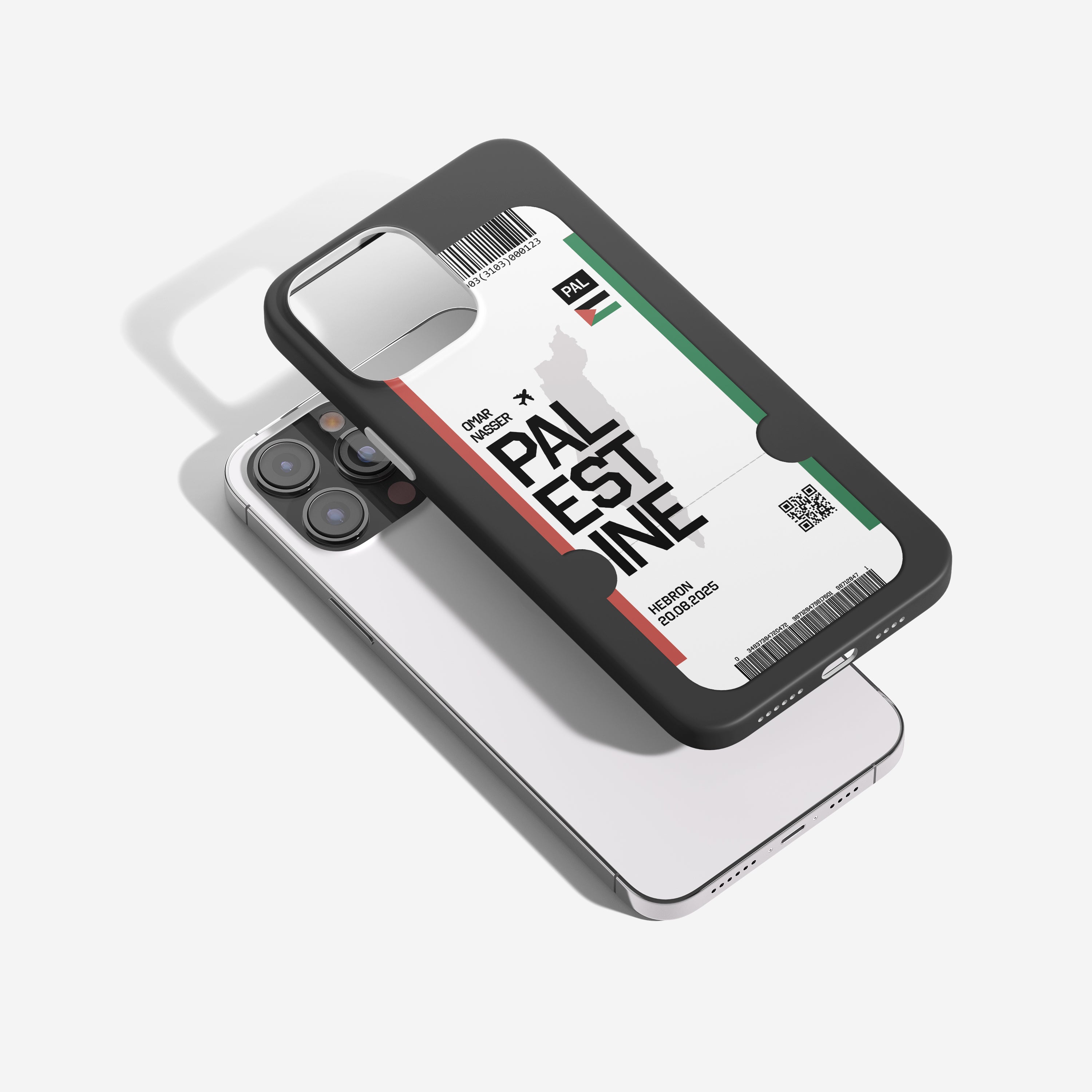 Palästina Handyhülle im Flugticket Design