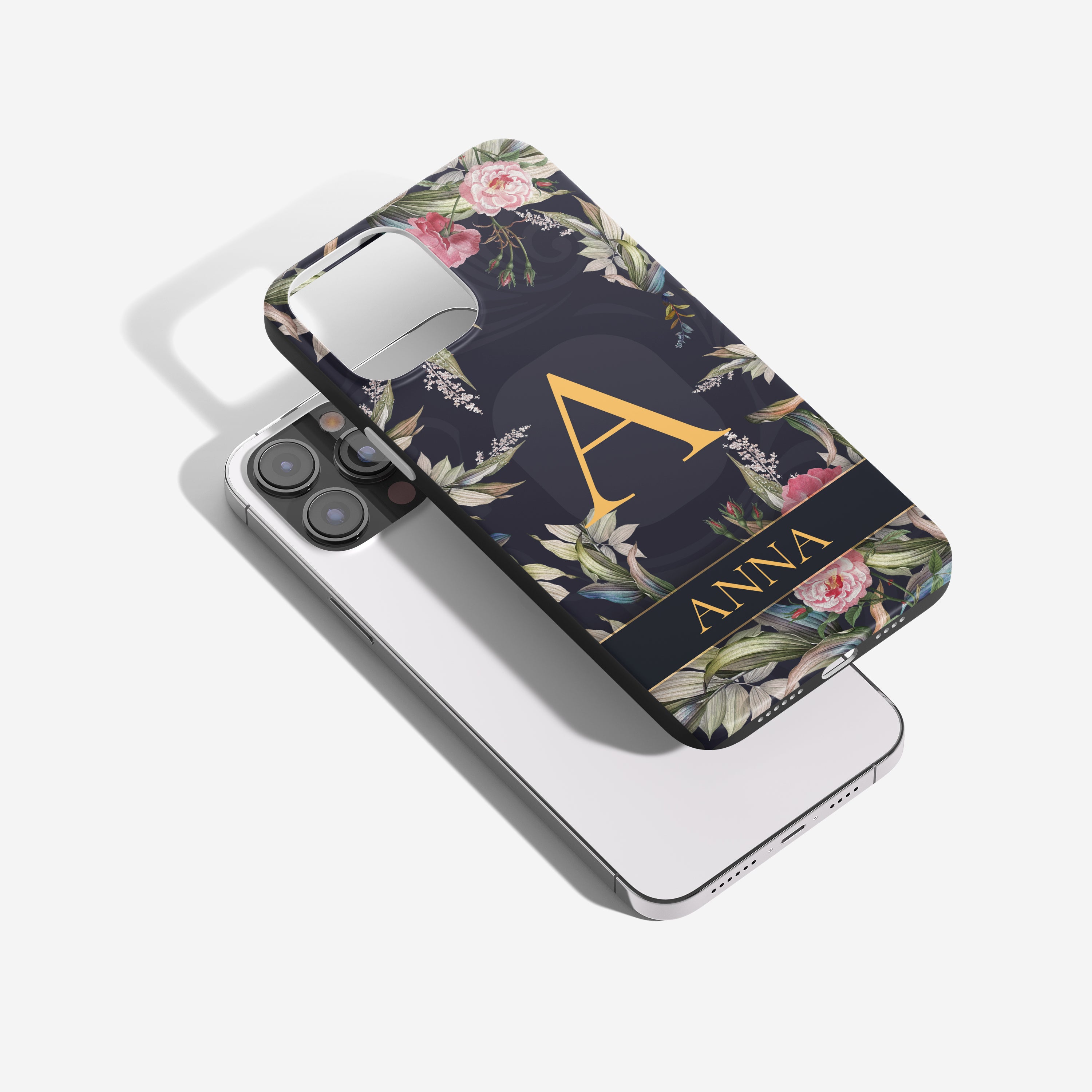 Personalisierte Blumen Handyhülle – Mit Namen, Datum & romantischem Design