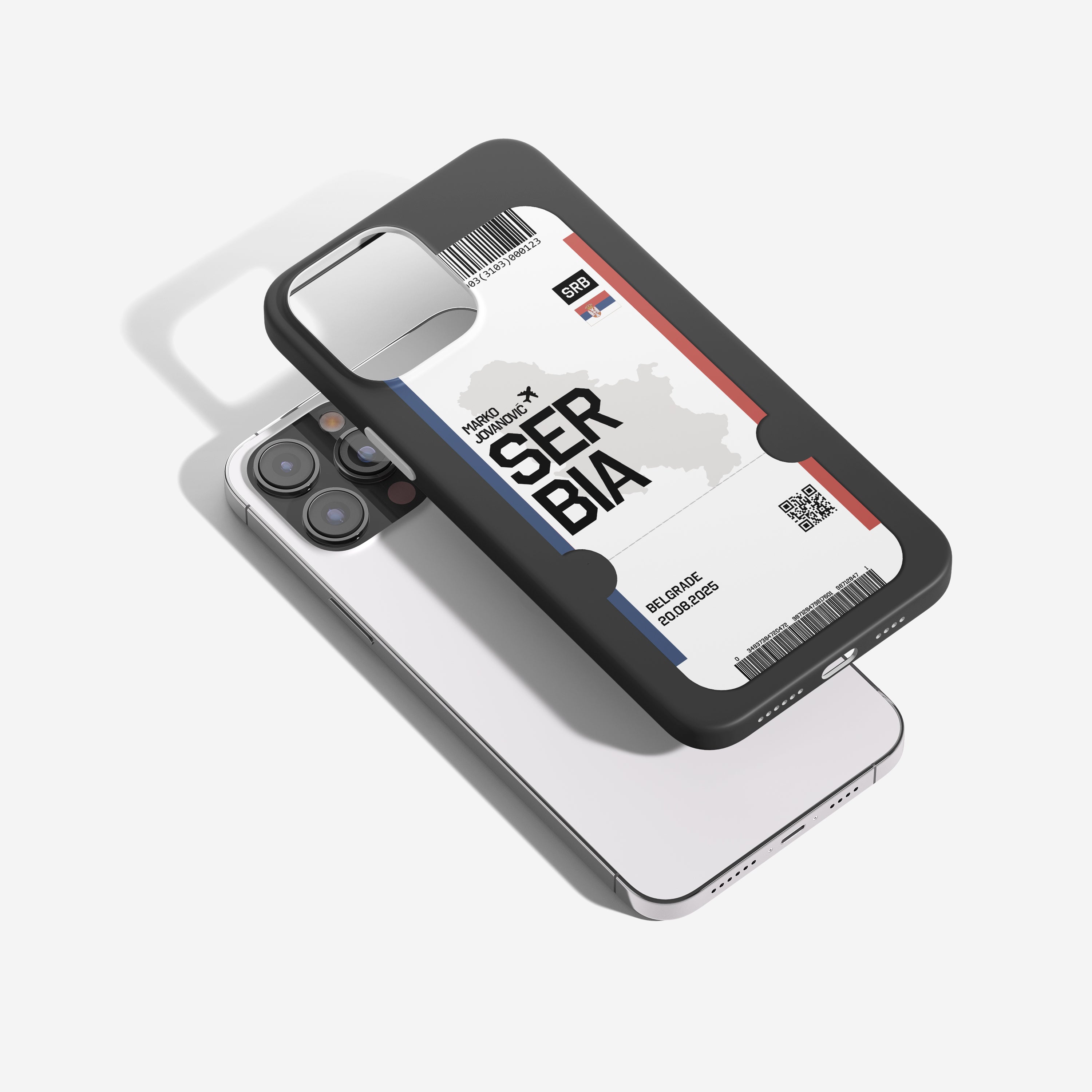 Serbien Handyhülle im Flugticket-Design