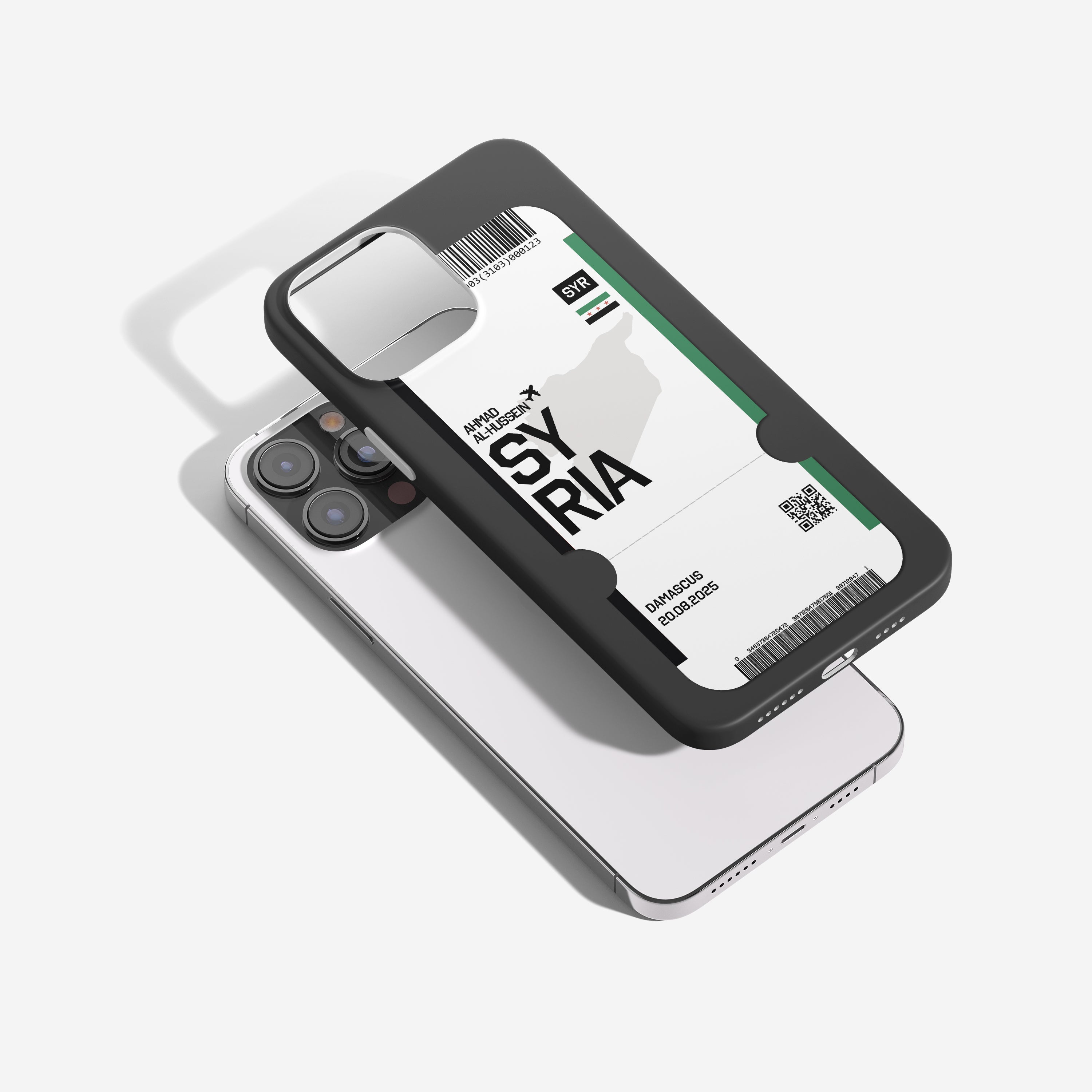 Syrien Handyhülle im Flugticket-Design