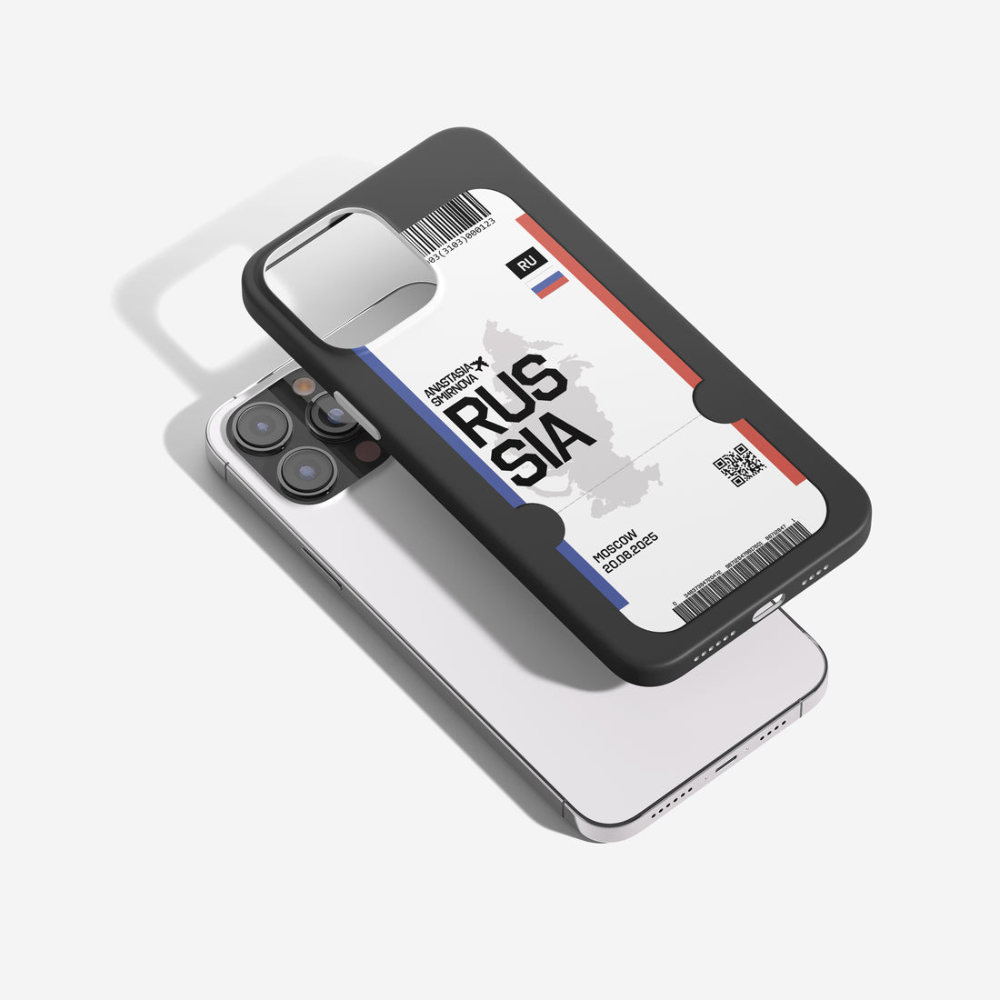 Russland Handyhülle im Flugticket-Design