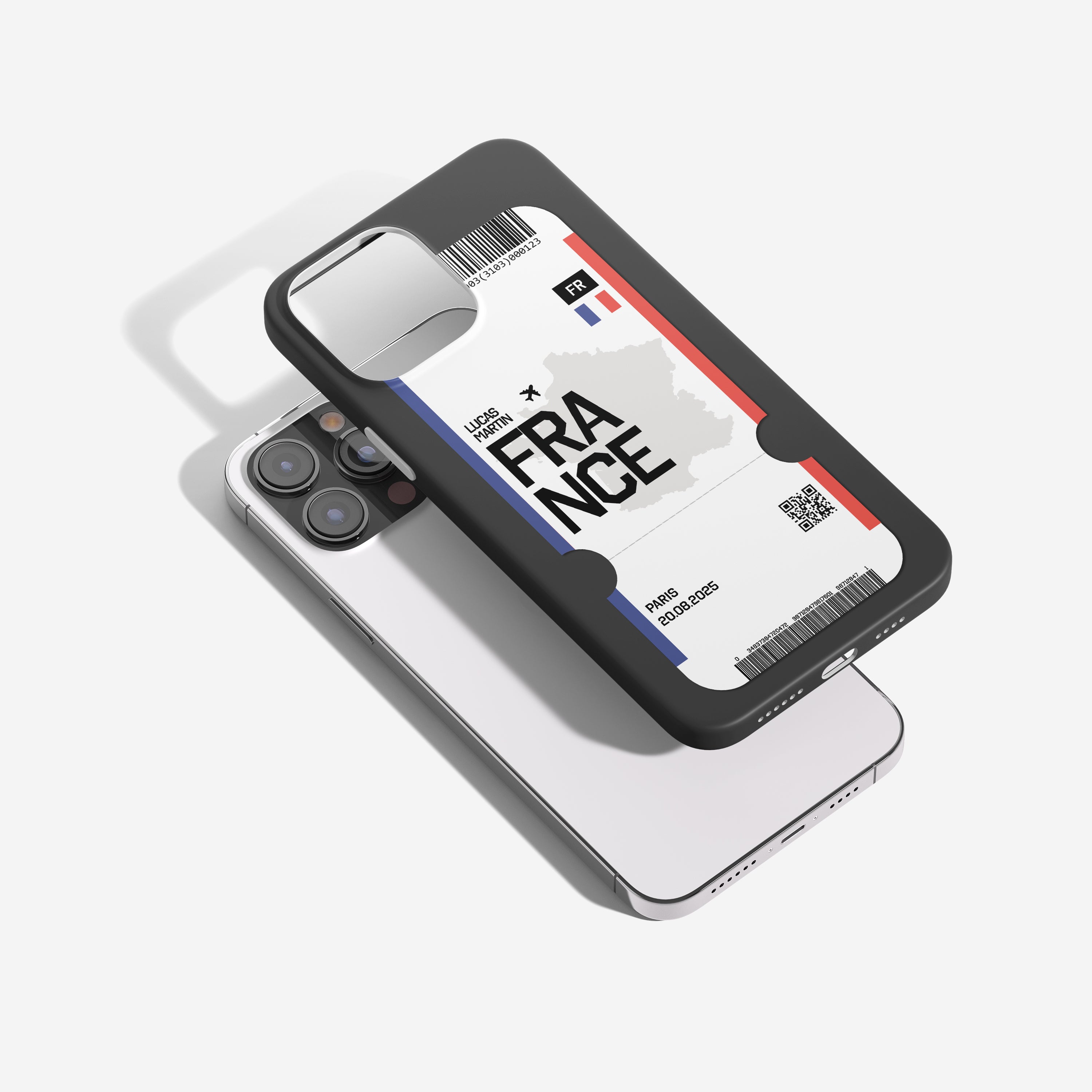 Frankreich Handyhülle im Flugticket-Design