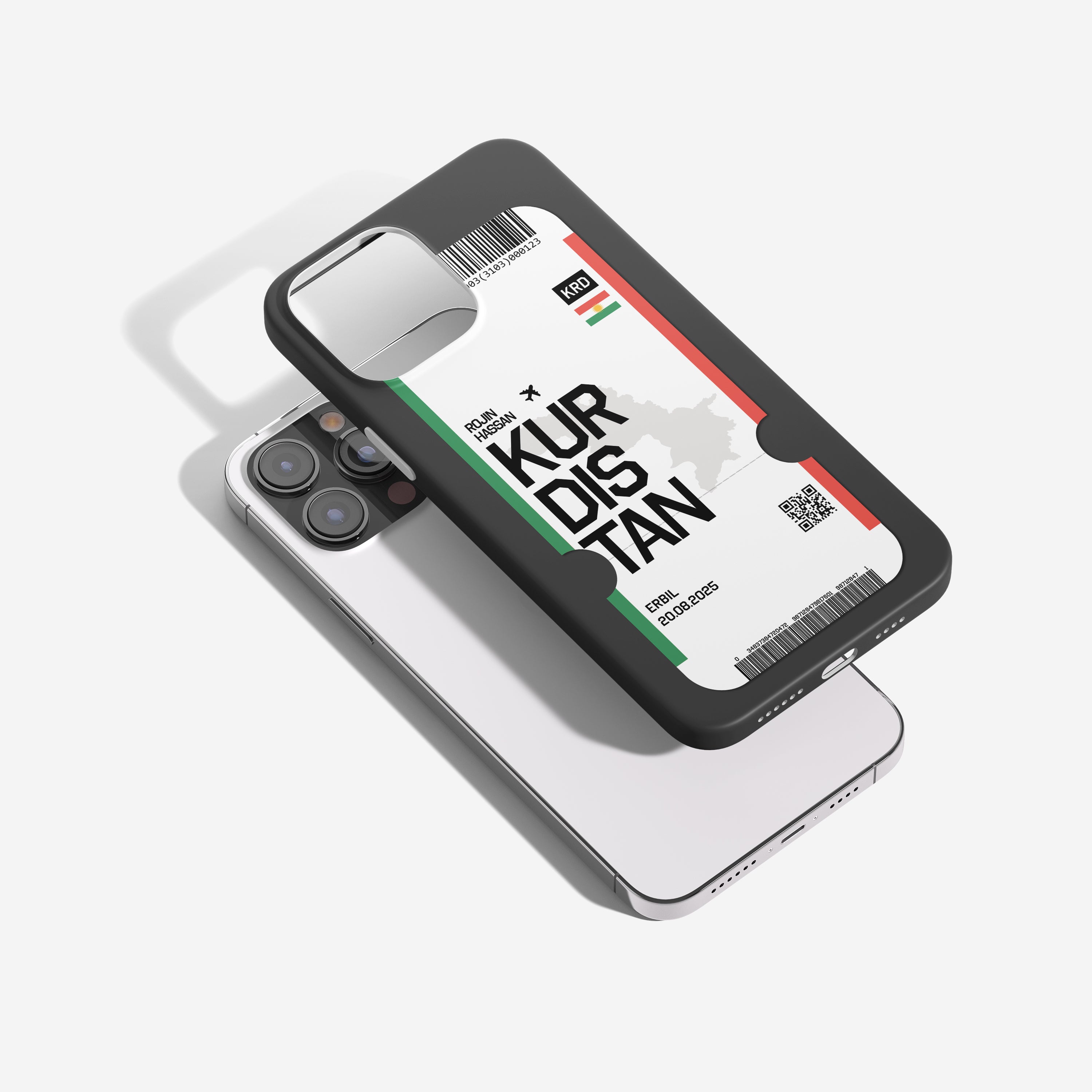 Kurdistan Handyhülle im Flugticket-Design