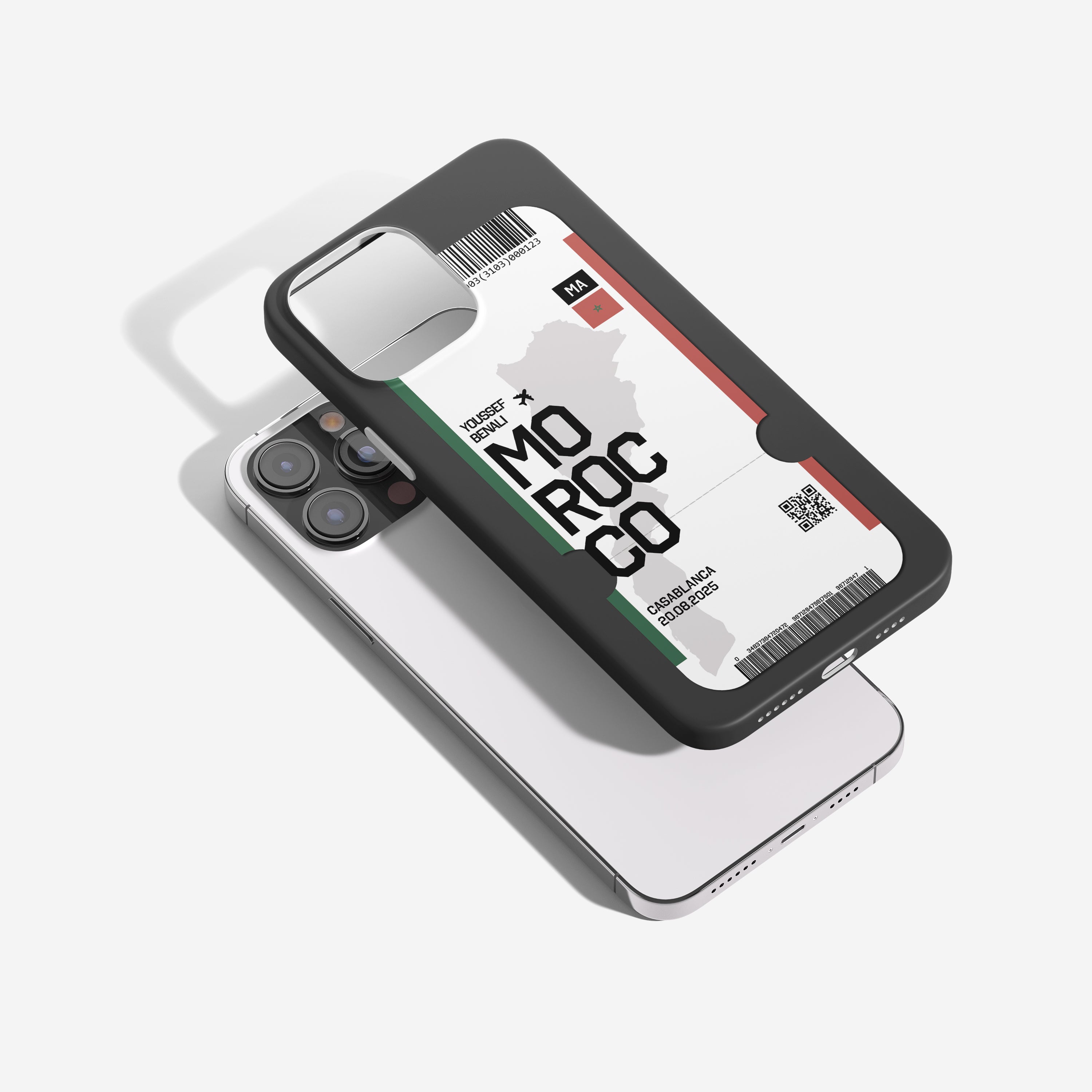 Marokko Handyhülle im Flugticket-Design
