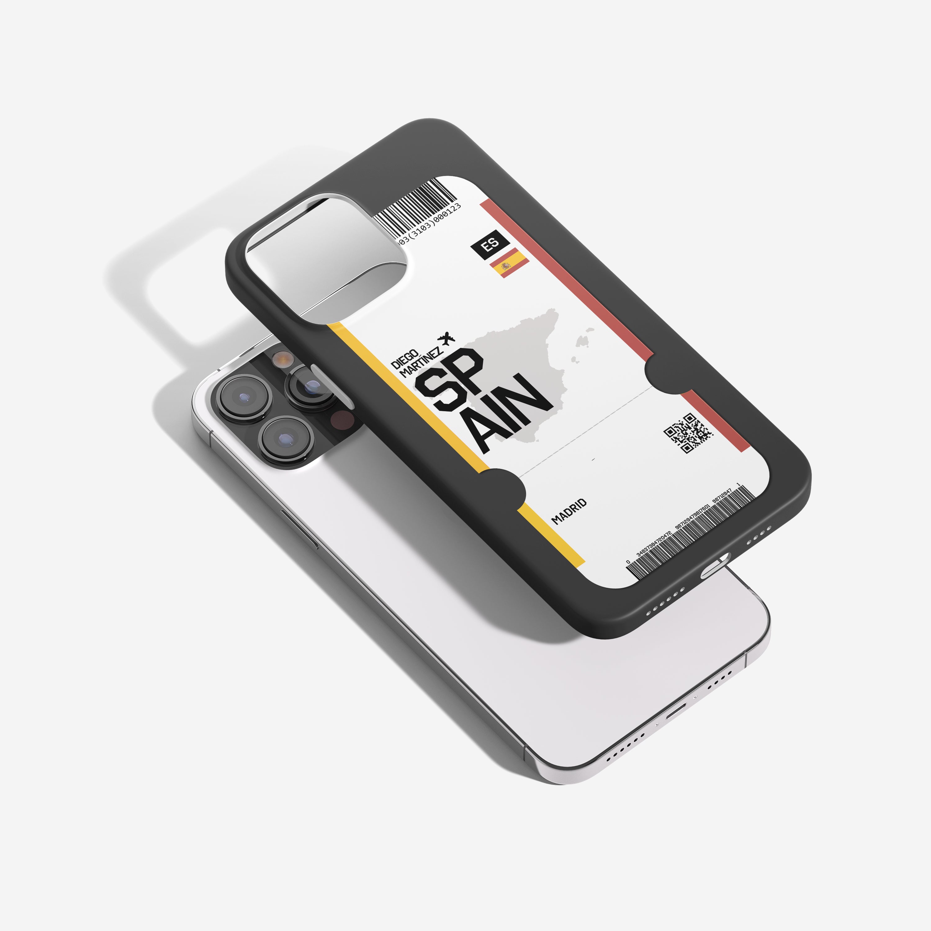 Spanien Handyhülle im Flugticket-Design