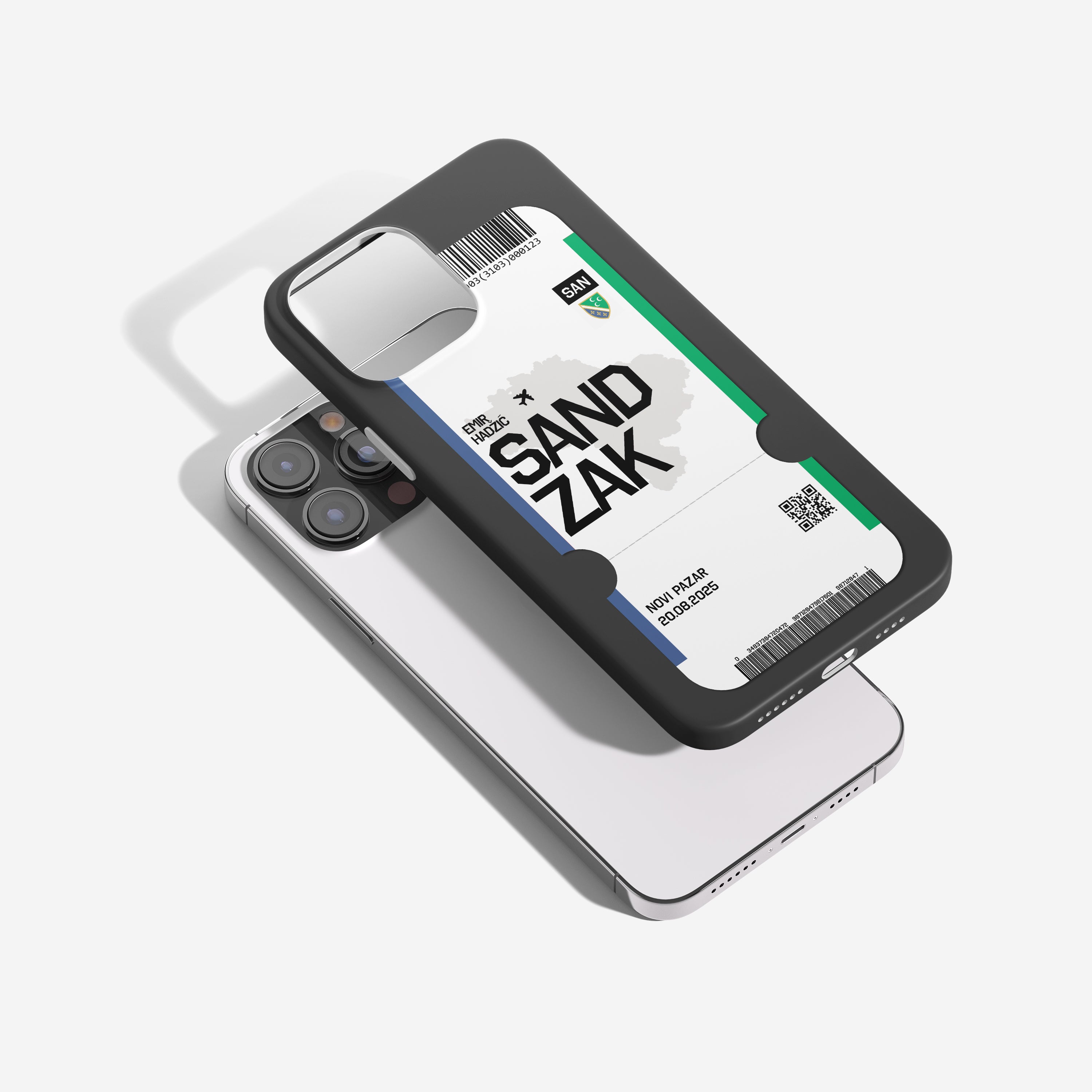 Sandžak Handyhülle im Flugticket-Design