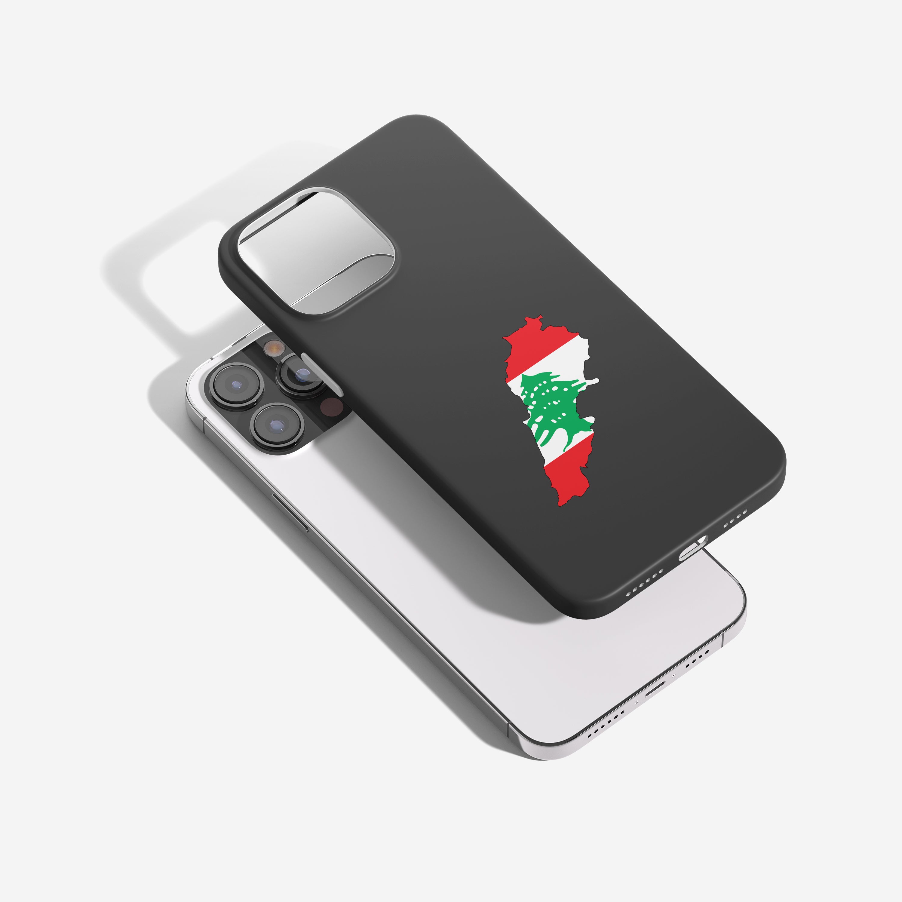 Libanon Handyhülle mit Länderkarte & Nationalwappen – personalisierbar