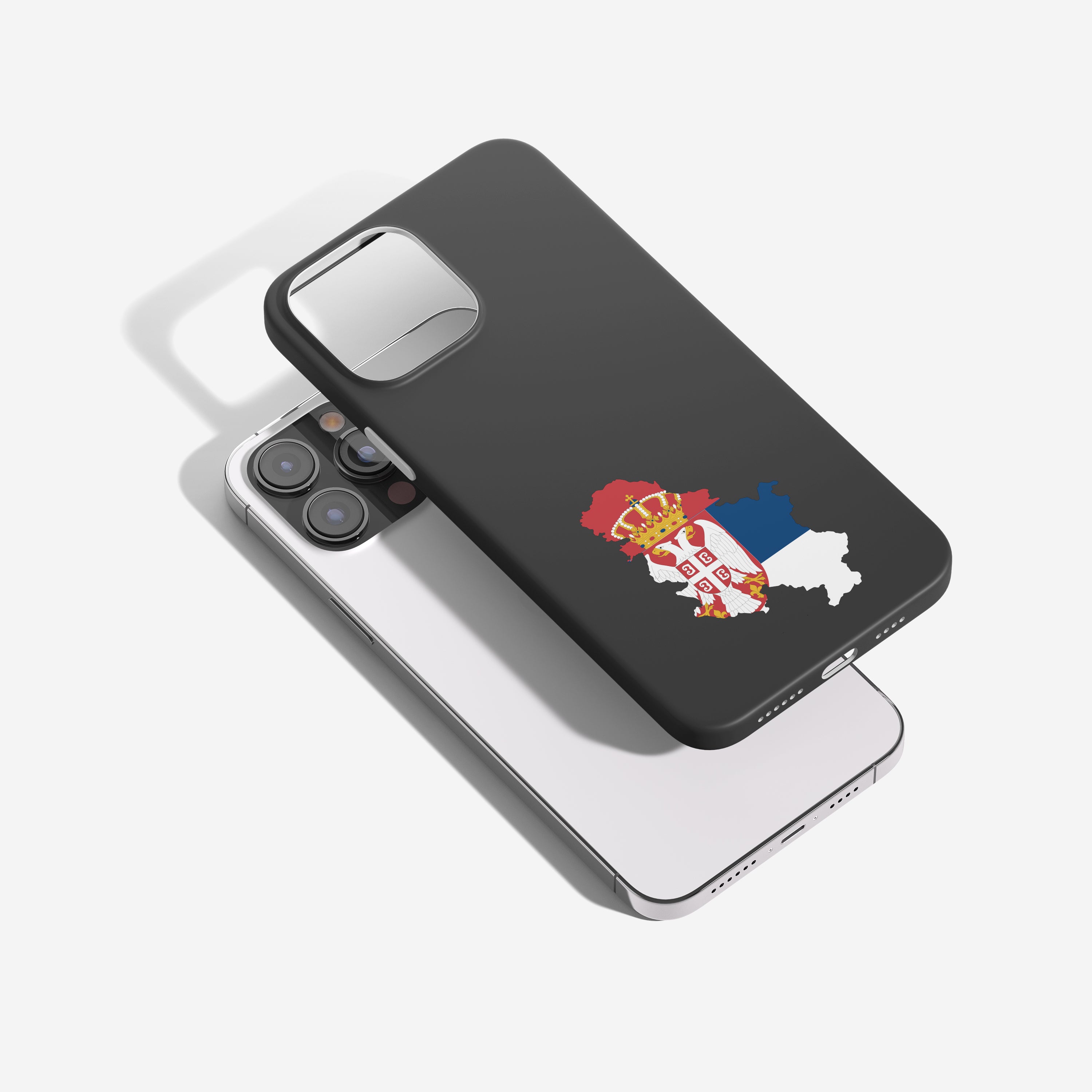 Handyhülle Serbien mit Länderkarte & Nationalwappen – personalisierbar & stilvoll