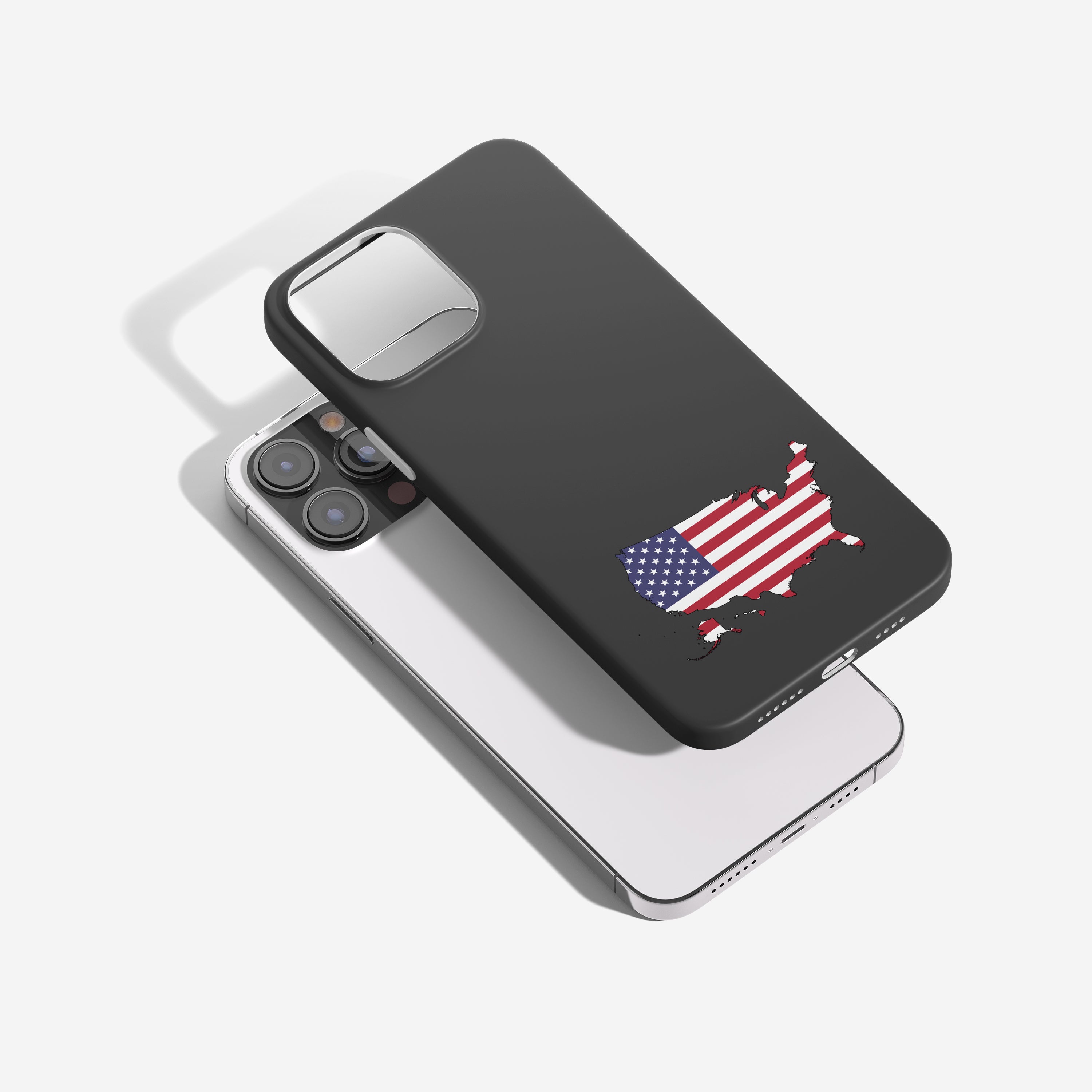 Handyhülle USA mit Länderkarte & Nationalwappen – personalisiert & stilvoll
