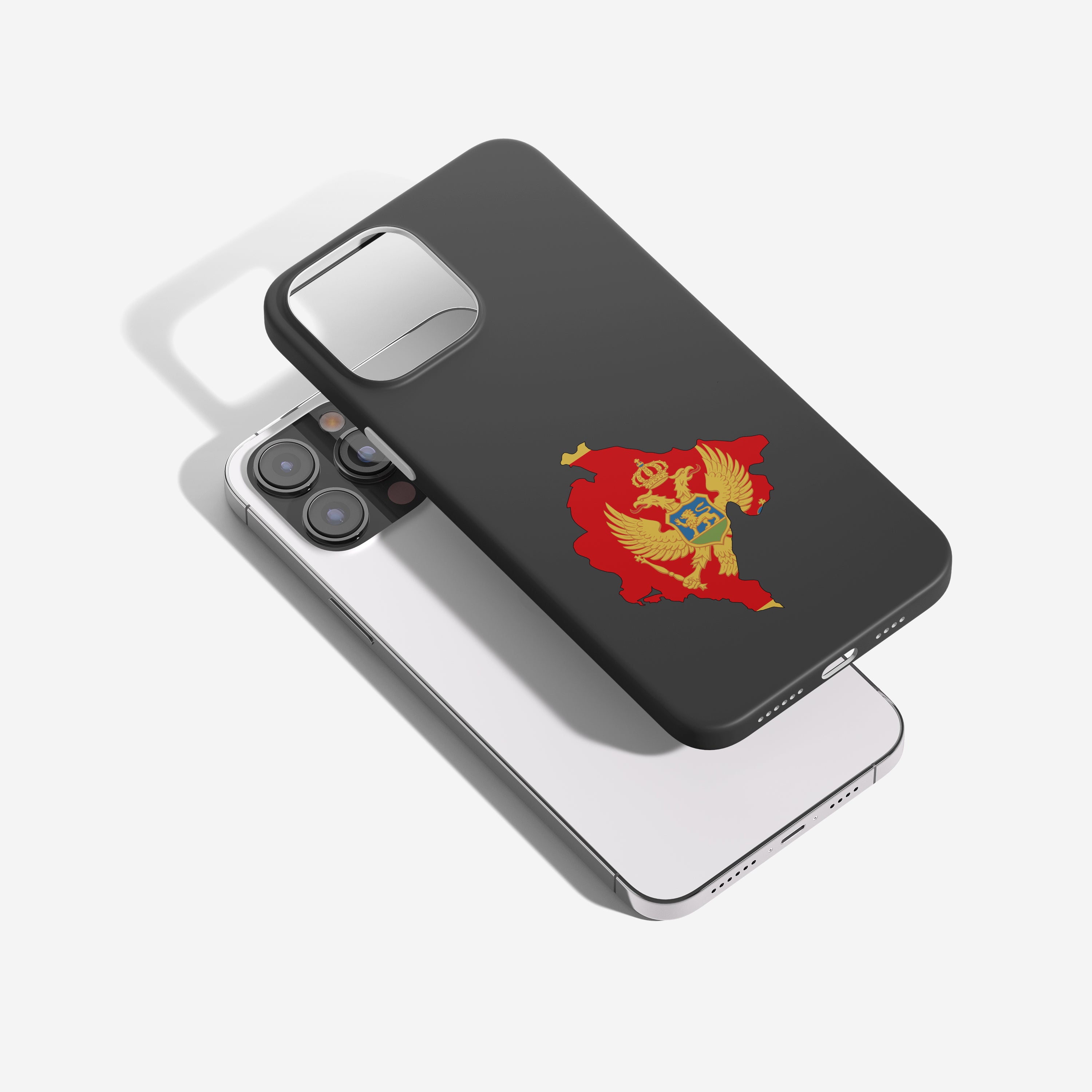 Montenegro Handyhülle mit Länderkarte & Nationalwappen – personalisierbar