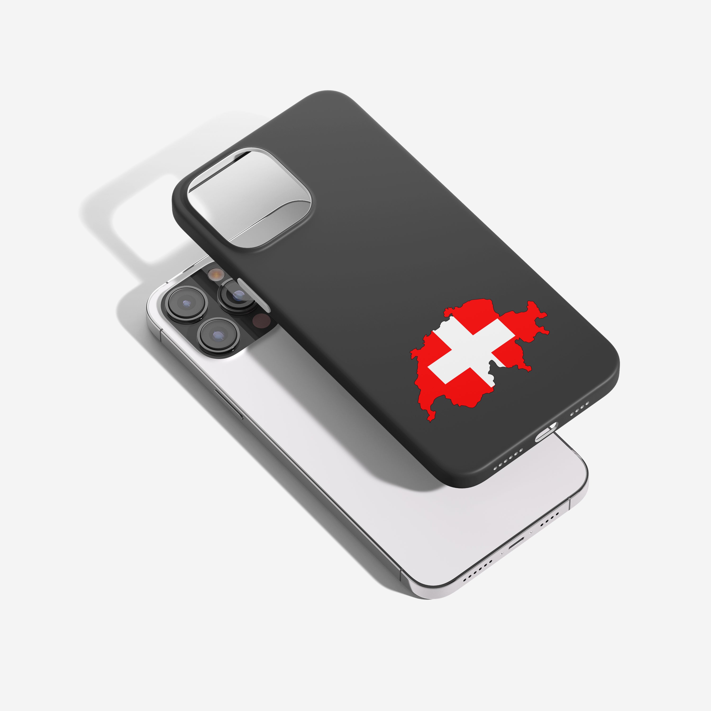 Handyhülle Schweiz mit Länderkarte & Nationalwappen – personalisierbar & stilvoll