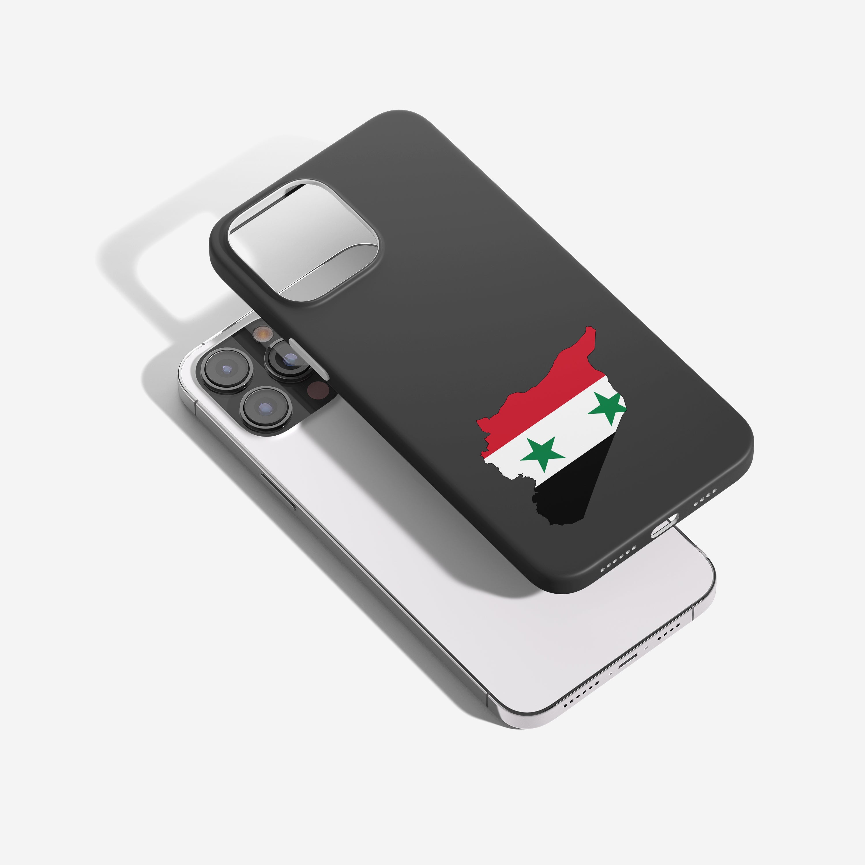 Handyhülle Syrien mit Länderkarte & Nationalwappen – personalisierbar & stilvoll
