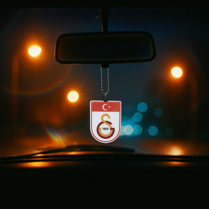 Galatasaray Autoanhänger mit Türkei-Flagge bedruckt aus Acrylglas für den Rückspiegel