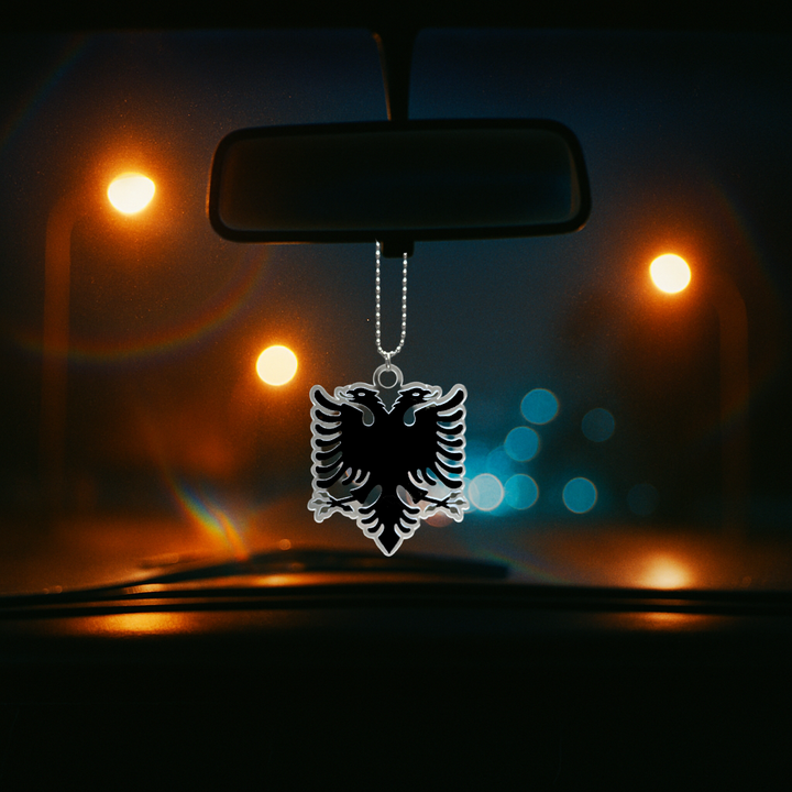 Albanien Autoanhänger bedruckt aus Acrylglas für Rückspiegel