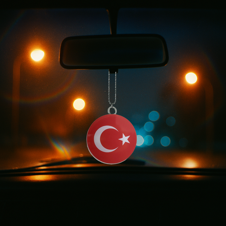 Türkei Wappen Autoanhänger bedruckt aus Acrylglas für Rückspiegel