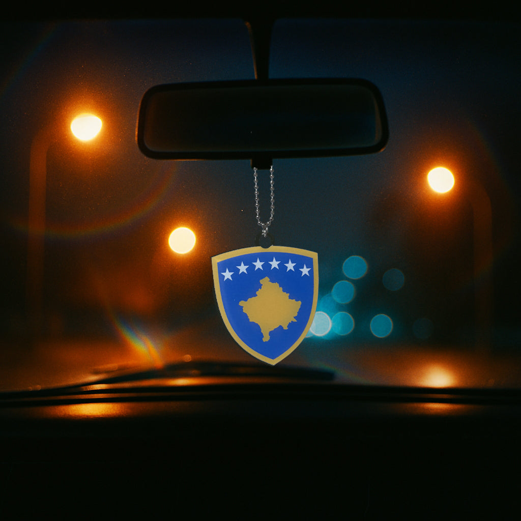 Kosovo Autoanhänger bedruckt aus Acrylglas für Rückspiegel