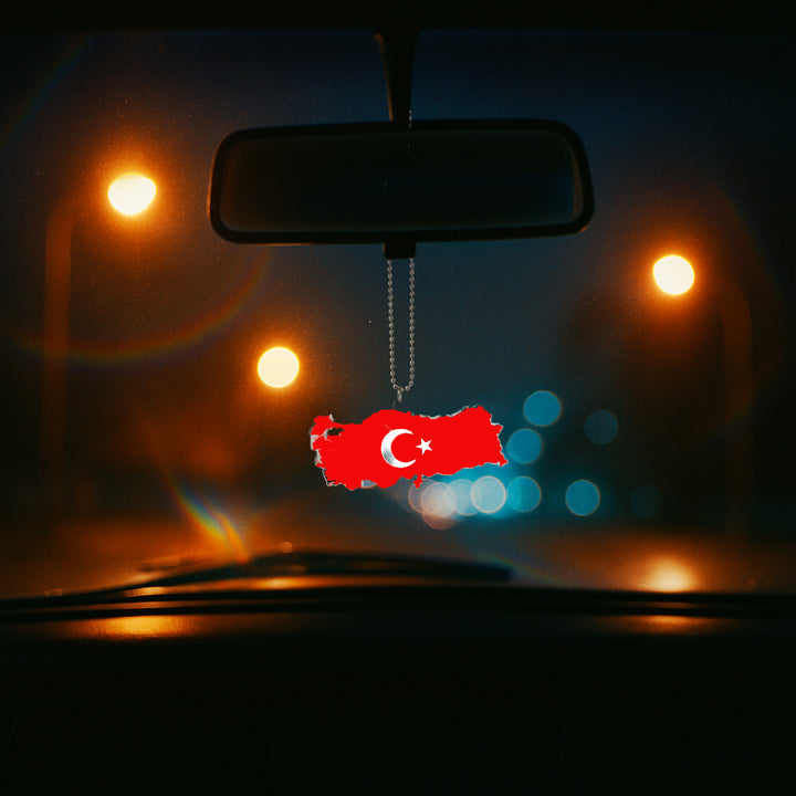 Türkei Landkarte Autoanhänger bedruckt aus Acrylglas für Rückspiegel